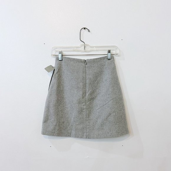 WILFRED ARITZIA grey A line mini skirt wool cashmere - Picture 5 of 5
